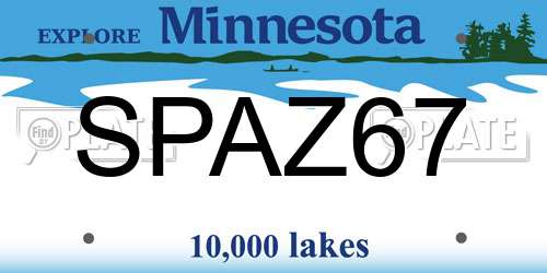 SPAZ67 Minnesota License Plate