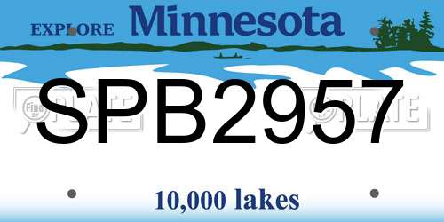 SPB2957 Minnesota License Plate