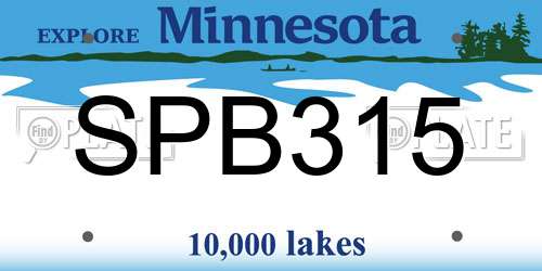 SPB315 Minnesota License Plate