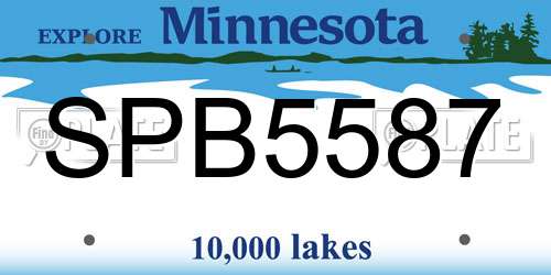 SPB5587 Minnesota License Plate