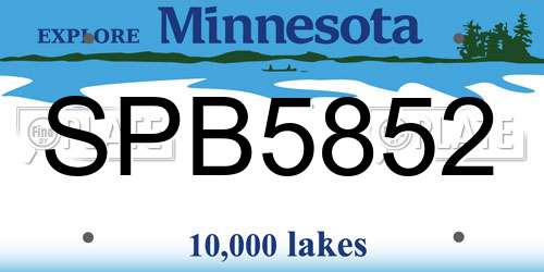 SPB5852 Minnesota License Plate