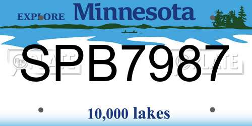 SPB7987 Minnesota License Plate