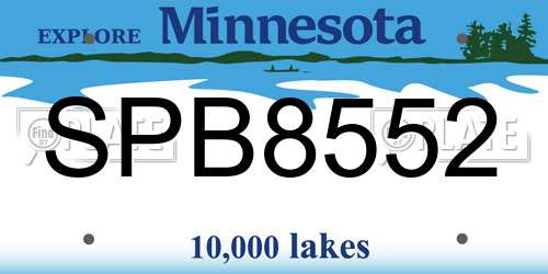 SPB8552 Minnesota License Plate