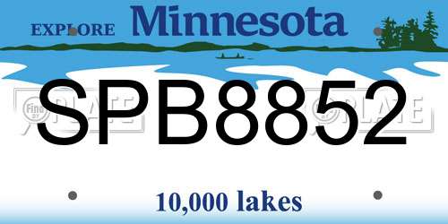 SPB8852 Minnesota License Plate