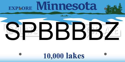 SPBBBBZ Minnesota License Plate