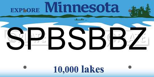 SPBSBBZ Minnesota License Plate
