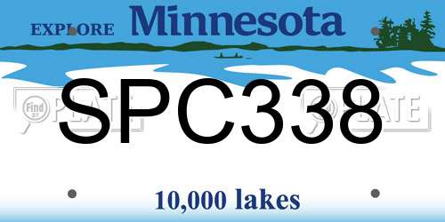 SPC338 Minnesota License Plate