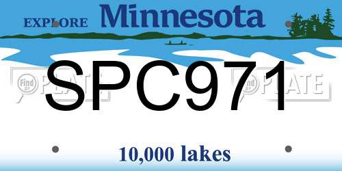 SPC971 Minnesota License Plate