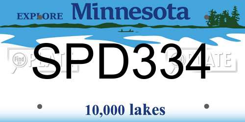 SPD334 Minnesota License Plate