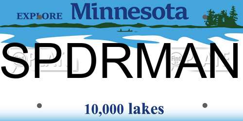 SPDRMAN Minnesota License Plate