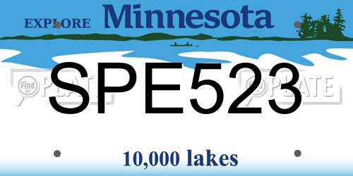 SPE523 Minnesota License Plate