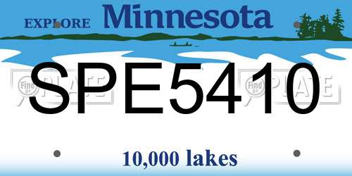 SPE5410 Minnesota License Plate