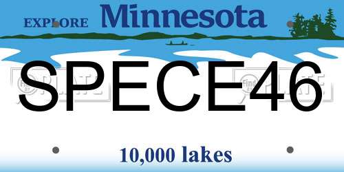 SPECE46 Minnesota License Plate