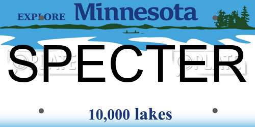SPECTER Minnesota License Plate