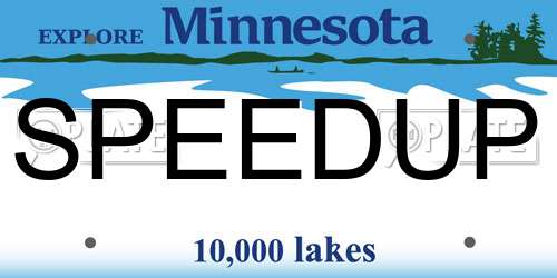 SPEEDUP Minnesota License Plate
