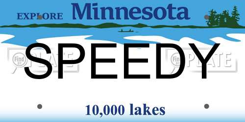 SPEEDY Minnesota License Plate