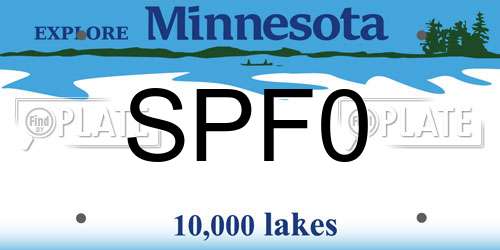 SPF0 Minnesota License Plate