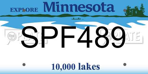 SPF489 Minnesota License Plate