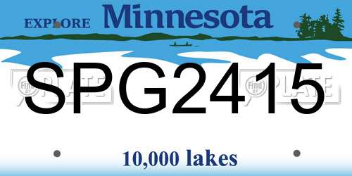 SPG2415 Minnesota License Plate