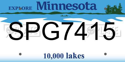 SPG7415 Minnesota License Plate