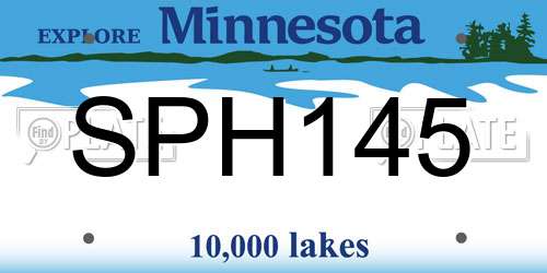 SPH145 Minnesota License Plate