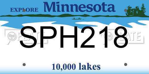 SPH218 Minnesota License Plate