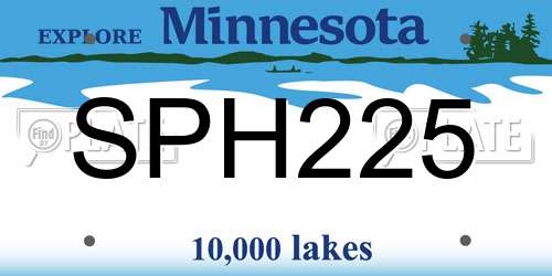 SPH225 Minnesota License Plate