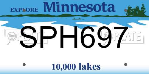SPH697 Minnesota License Plate