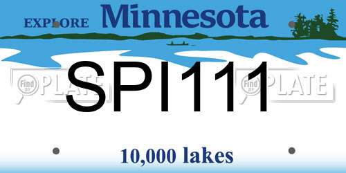 SPI111 Minnesota License Plate