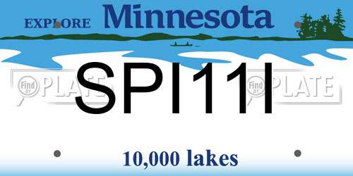 SPI11I Minnesota License Plate