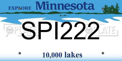 SPI222 Minnesota License Plate