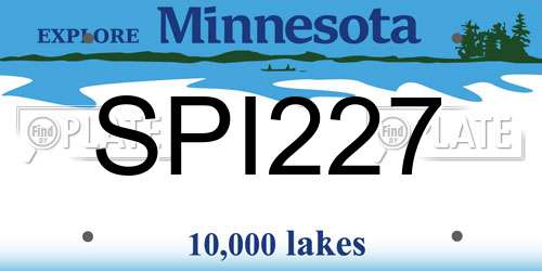 SPI227 Minnesota License Plate