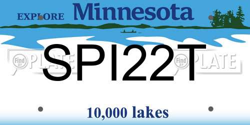 SPI22T Minnesota License Plate