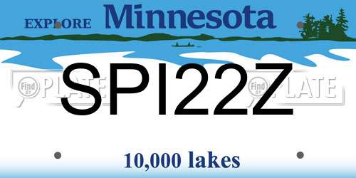 SPI22Z Minnesota License Plate
