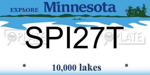 SPI27T Minnesota License Plate