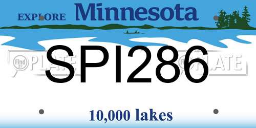 SPI286 Minnesota License Plate