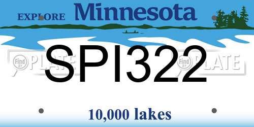 SPI322 Minnesota License Plate
