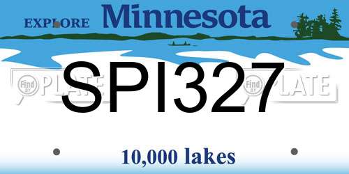SPI327 Minnesota License Plate