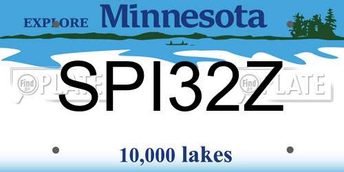 SPI32Z Minnesota License Plate
