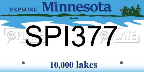 SPI377 Minnesota License Plate