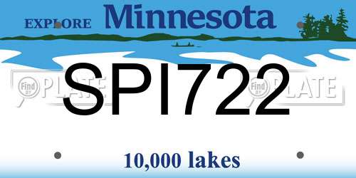 SPI722 Minnesota License Plate