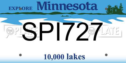 SPI727 Minnesota License Plate