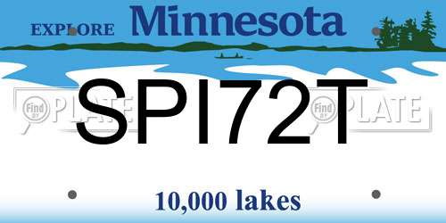 SPI72T Minnesota License Plate