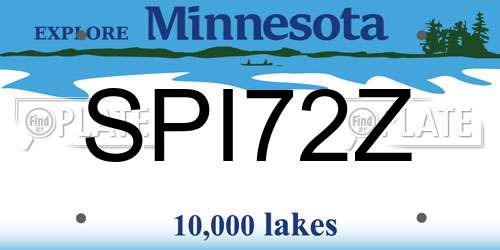 SPI72Z Minnesota License Plate