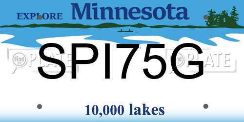 SPI75G Minnesota License Plate