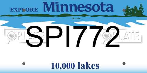 SPI772 Minnesota License Plate