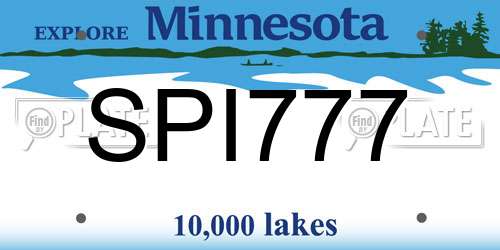 SPI777 Minnesota License Plate