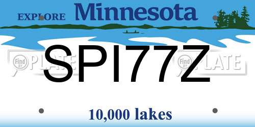SPI77Z Minnesota License Plate
