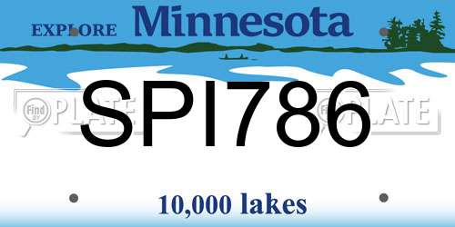 SPI786 Minnesota License Plate