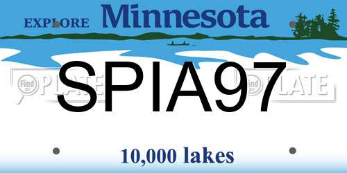 SPIA97 Minnesota License Plate
